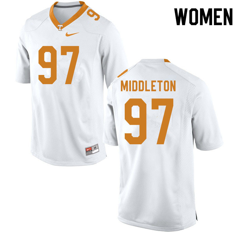 Women #97 Darel Middleton Tennessee Volunteers College Football Jerseys Sale-White - Click Image to Close